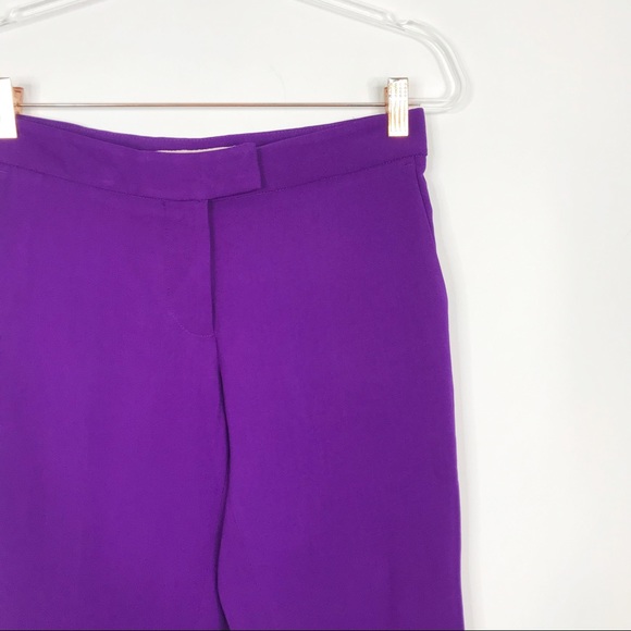 Stella McCartney Size 38 US 0 Slim Cropped Trousers Bright Purple Cuffed Bottom - Picture 7 of 13